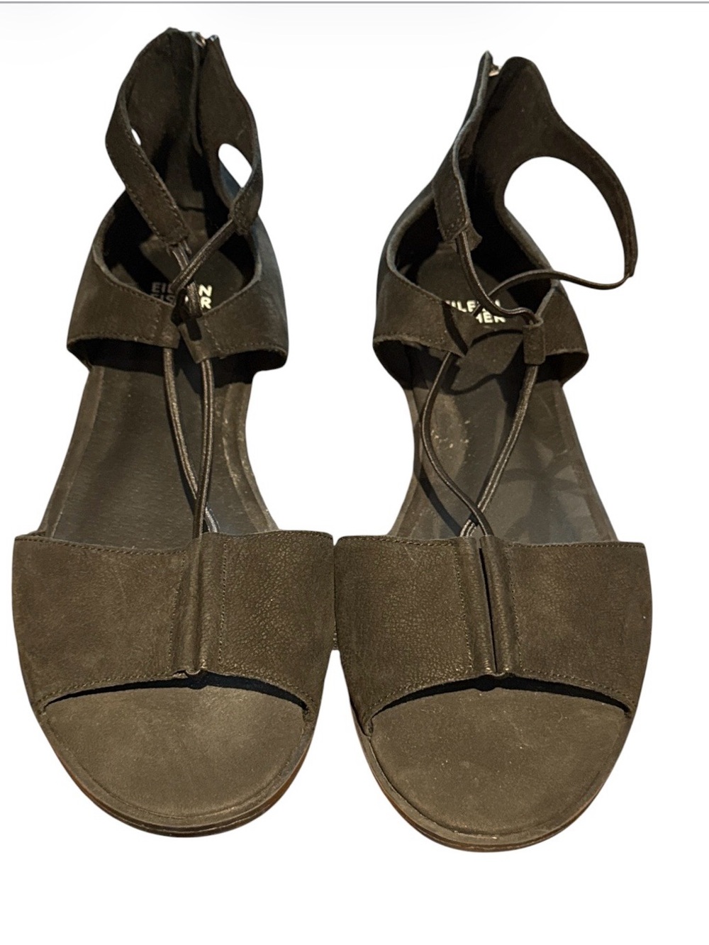 Eileen Fisher Rose Minimalist Comfort Sandals Black Leather
